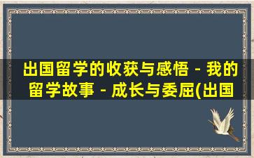 出国留学的收获与感悟 - 我的留学故事 - 成长与委屈(出国留学的收获和体会)